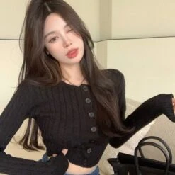 Apparel Pastel Knitted Women's Buttoned Long Sleeve Cardigan -Kawaii Store kawaiies plushies plush softtoy pastel knitted womens buttoned long sleeve cardigan new apparel 796970