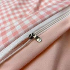 Pastel Pink Purple Checked Plaid Bedding Set -Kawaii Store kawaiies plushies plush softtoy pastel pink purple checked plaid bedding set bedding sets 474504