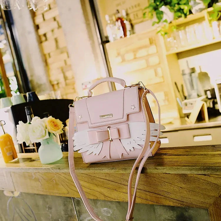 Apparel Pink Angel Wings Shoulder Bag Hand Bag 10 Apparel Pink Angel Wings Shoulder Bag Hand Bag - Image 8