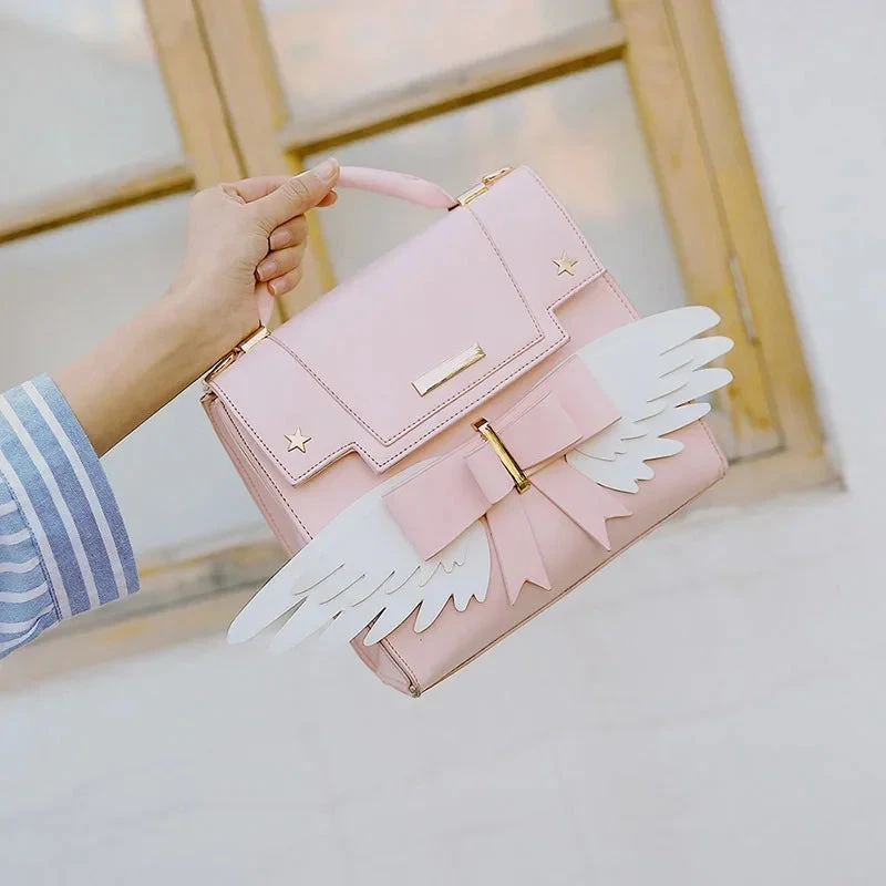 Apparel Pink Angel Wings Shoulder Bag Hand Bag 3 Apparel Pink Angel Wings Shoulder Bag Hand Bag