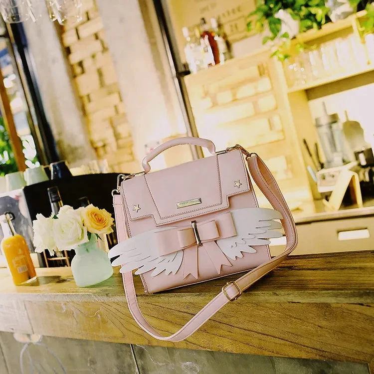 Apparel Pink Angel Wings Shoulder Bag Hand Bag 11 Apparel Pink Angel Wings Shoulder Bag Hand Bag - Image 9