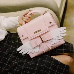 Apparel Pink Angel Wings Shoulder Bag Hand Bag 31 Apparel Pink Angel Wings Shoulder Bag Hand Bag -Kawaii Store kawaiies plushies plush softtoy pink angel wings shoulder bag hand bag apparel 554775
