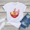 Apparel Pink Axolotl Bathing In Ramen Tee -Kawaii Store kawaiies plushies plush softtoy pink axolotl bathing in ramen tee new apparel white xs 310303
