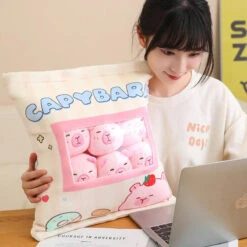 Pink Brown Capybara Candy Bag Plushies -Kawaii Store kawaiies plushies plush softtoy pink brown capybara candy bag plushies soft toy 170904