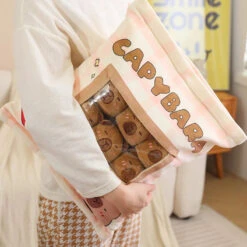 Pink Brown Capybara Candy Bag Plushies -Kawaii Store kawaiies plushies plush softtoy pink brown capybara candy bag plushies soft toy 307012