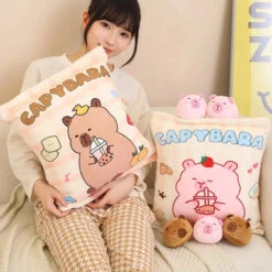 Pink Brown Capybara Candy Bag Plushies -Kawaii Store kawaiies plushies plush softtoy pink brown capybara candy bag plushies soft toy 420019