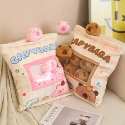 Pink Brown Capybara Candy Bag Plushies -Kawaii Store kawaiies plushies plush softtoy pink brown capybara candy bag plushies soft toy 683341