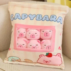 Pink Brown Capybara Candy Bag Plushies -Kawaii Store kawaiies plushies plush softtoy pink brown capybara candy bag plushies soft toy 710812