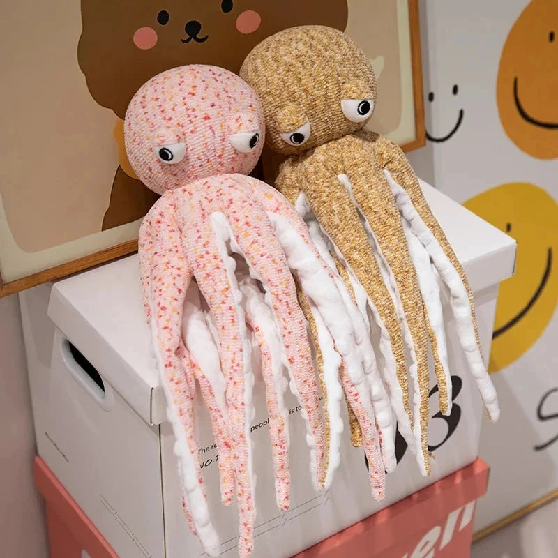 Pink Brown Funny Octopus Plushies 3 Pink Brown Funny Octopus Plushies