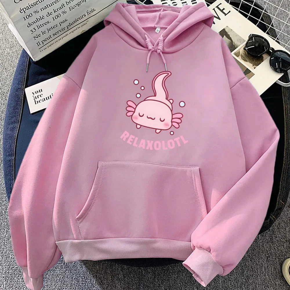 Apparel Pink Chilling Axolotl Unisex Hoodies 5 Apparel Pink Chilling Axolotl Unisex Hoodies - Image 3