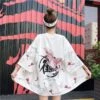 Apparel Pink Crane White Black Women's Kimono