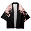 Apparel Pink Sakura Flowers Print Unisex Black Kimono 1 Apparel Pink Sakura Flowers Print Unisex Black Kimono -Kawaii Store kawaiies plushies plush softtoy pink sakura flowers print unisex black kimono new apparel s 43in 111cm 535442