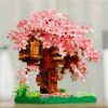 Pink Sakura Tree House Pond Nano Building Blocks 2 Pink Sakura Tree House Pond Nano Building Blocks -Kawaii Store kawaiies plushies plush softtoy pink sakura tree house pond nano building blocks build it 648369