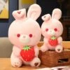 Pink Strawberry Bunny Rabbit Plush -Kawaii Store kawaiies plushies plush softtoy pink strawberry bunny rabbit plush new soft toy 506914