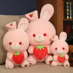 Pink Strawberry Bunny Rabbit Plush -Kawaii Store kawaiies plushies plush softtoy pink strawberry bunny rabbit plush new soft toy 659195