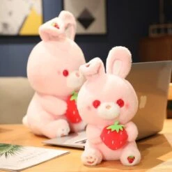 Pink Strawberry Bunny Rabbit Plush -Kawaii Store kawaiies plushies plush softtoy pink strawberry bunny rabbit plush new soft toy 730361