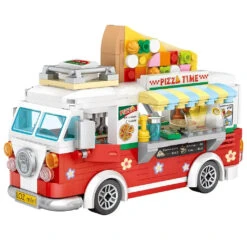 Pizza And Coffee Truck Nano Building Blocks -Kawaii Store kawaiies plushies plush softtoy pizza and coffee truck nano building blocks build it 161851