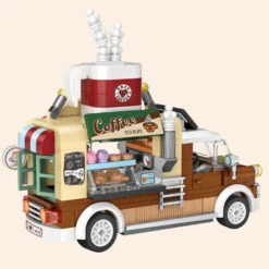 Pizza And Coffee Truck Nano Building Blocks -Kawaii Store kawaiies plushies plush softtoy pizza and coffee truck nano building blocks build it 411456