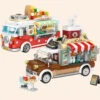 Pizza And Coffee Truck Nano Building Blocks -Kawaii Store kawaiies plushies plush softtoy pizza and coffee truck nano building blocks build it 655264