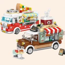 Pizza And Coffee Truck Nano Building Blocks
