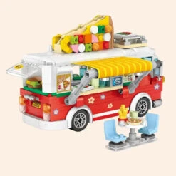 Pizza And Coffee Truck Nano Building Blocks -Kawaii Store kawaiies plushies plush softtoy pizza and coffee truck nano building blocks build it 970679