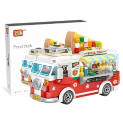 Pizza And Coffee Truck Nano Building Blocks -Kawaii Store kawaiies plushies plush softtoy pizza and coffee truck nano building blocks build it pizza with box 662937