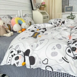 Playful Panda Bedding Set -Kawaii Store kawaiies plushies plush softtoy playful panda bedding set bedding sets 145877