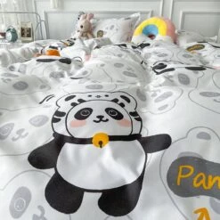 Playful Panda Bedding Set -Kawaii Store kawaiies plushies plush softtoy playful panda bedding set bedding sets 424505