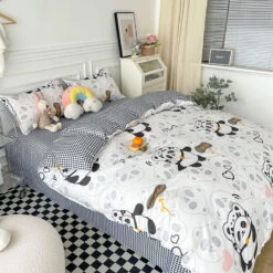 Playful Panda Bedding Set -Kawaii Store kawaiies plushies plush softtoy playful panda bedding set bedding sets 669106