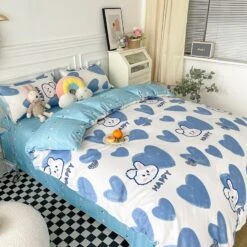 Playful Panda Bedding Set -Kawaii Store kawaiies plushies plush softtoy playful panda bedding set bedding sets burry twin 253004