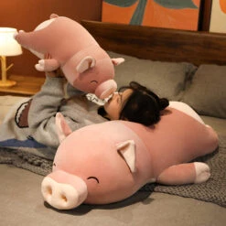 Poppy The Pink Jumbo Pig Plushie -Kawaii Store kawaiies plushies plush softtoy poppy the pink jumbo pig plushie soft toy 373723