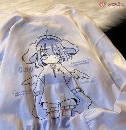 Apparel Purple Anime Angel Women's Sweatshirt -Kawaii Store kawaiies plushies plush softtoy purple anime angel womens sweatshirt sweatshirt 119533