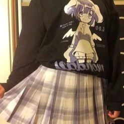 Apparel Purple Anime Angel Women's Sweatshirt -Kawaii Store kawaiies plushies plush softtoy purple anime angel womens sweatshirt sweatshirt 570781