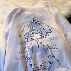 Apparel Purple Anime Angel Women's Sweatshirt -Kawaii Store kawaiies plushies plush softtoy purple anime angel womens sweatshirt sweatshirt white m 894911