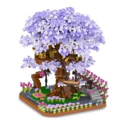 Purple Sakura Tree House Nano Building Set -Kawaii Store kawaiies plushies plush softtoy purple sakura tree house nano building set new build it 578307
