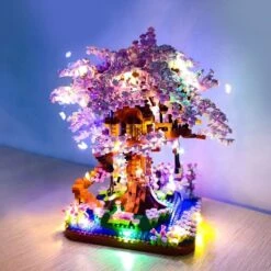 Purple Sakura Tree House Nano Building Set -Kawaii Store kawaiies plushies plush softtoy purple sakura tree house nano building set new build it 647372