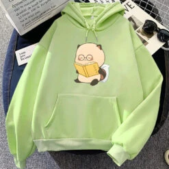 Apparel Raccoon Reading Book Unisex Hoodie -Kawaii Store kawaiies plushies plush softtoy raccoon reading book unisex hoodie apparel lime xs 617958