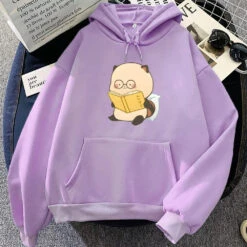 Apparel Raccoon Reading Book Unisex Hoodie -Kawaii Store kawaiies plushies plush softtoy raccoon reading book unisex hoodie apparel purple xs 184629