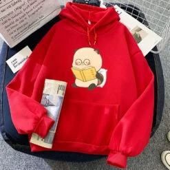 Apparel Raccoon Reading Book Unisex Hoodie -Kawaii Store kawaiies plushies plush softtoy raccoon reading book unisex hoodie apparel red xs 957912