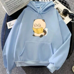 Apparel Raccoon Reading Book Unisex Hoodie -Kawaii Store kawaiies plushies plush softtoy raccoon reading book unisex hoodie apparel sky blue xs 298919