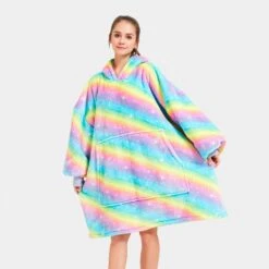 Apparel Rainbow Oversized Thick Blanket Hoodie