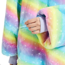 Apparel Rainbow Oversized Thick Blanket Hoodie 14 Apparel Rainbow Oversized Thick Blanket Hoodie -Kawaii Store kawaiies plushies plush softtoy rainbow oversized thick blanket hoodie apparel 921194