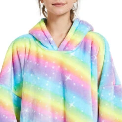 Apparel Rainbow Oversized Thick Blanket Hoodie 15 Apparel Rainbow Oversized Thick Blanket Hoodie -Kawaii Store kawaiies plushies plush softtoy rainbow oversized thick blanket hoodie apparel 992697
