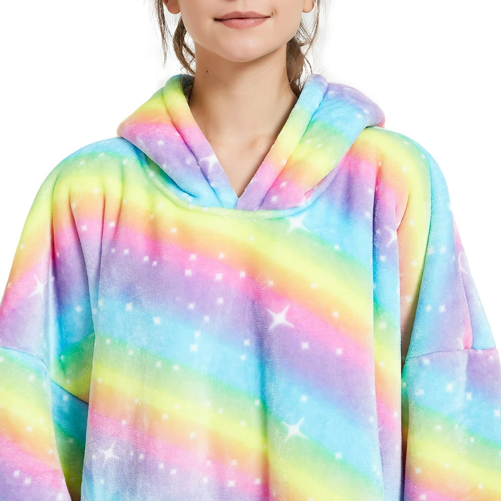 Apparel Rainbow Oversized Thick Blanket Hoodie 7 Apparel Rainbow Oversized Thick Blanket Hoodie - Image 5