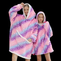 Apparel Rainbow Parents & Kids Combo Oversized Blanket Hoodies -Kawaii Store kawaiies plushies plush softtoy rainbow parents kids combo oversized blanket hoodies hoodies 780344