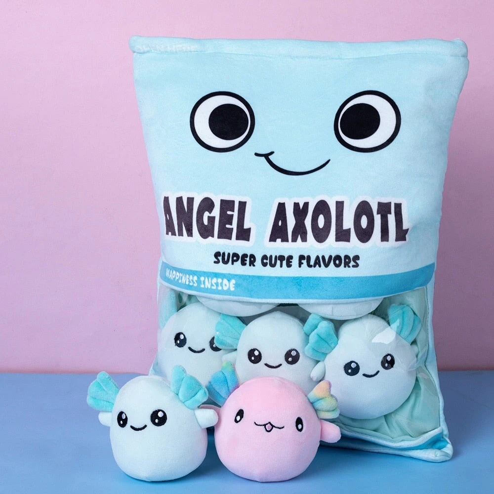Rainbow Pink Blue Axolotl Candy Bag Plushies 5 Rainbow Pink Blue Axolotl Candy Bag Plushies - Image 3