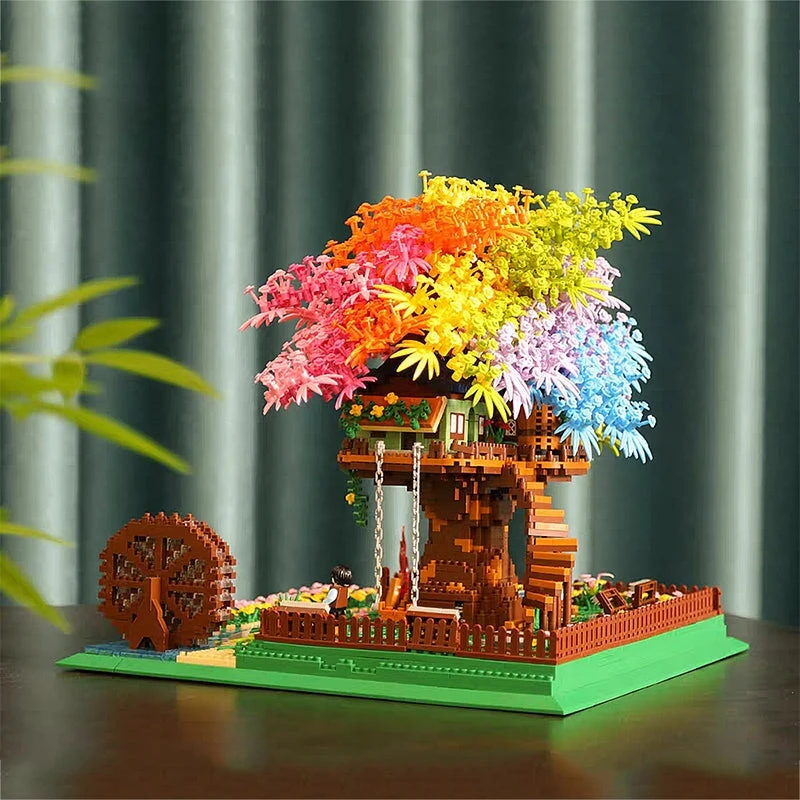 Rainbow Sakura Tree House Light Nano Building Blocks 7 Rainbow Sakura Tree House Light Nano Building Blocks - Image 5