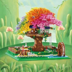 Rainbow Sakura Tree House Light Nano Building Blocks 22 Rainbow Sakura Tree House Light Nano Building Blocks -Kawaii Store kawaiies plushies plush softtoy rainbow sakura tree house building blocks build it 277906