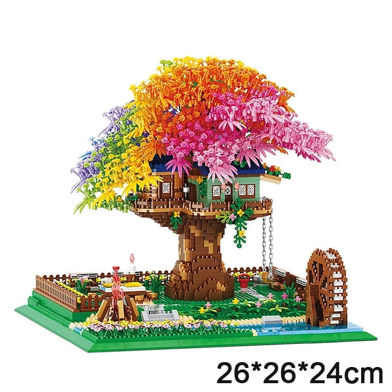 Rainbow Sakura Tree House Light Nano Building Blocks 11 Rainbow Sakura Tree House Light Nano Building Blocks - Image 9
