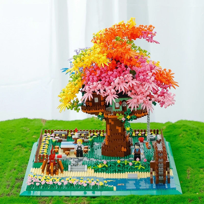 Rainbow Sakura Tree House Light Nano Building Blocks 4 Rainbow Sakura Tree House Light Nano Building Blocks - Image 2